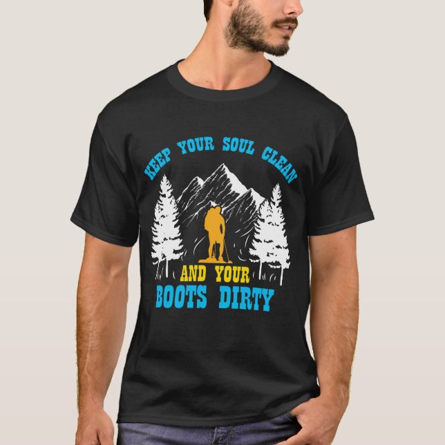 Lustige Wandernund Campings-Shirts für Männer und T-Shirt (Vorderseite)
