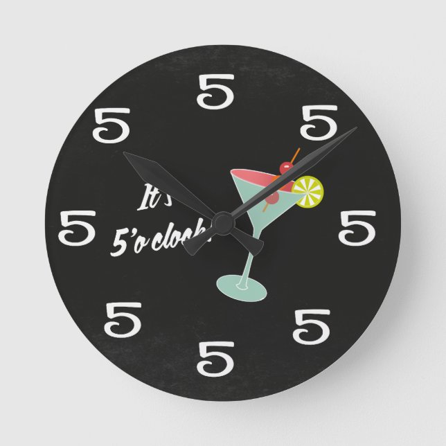 Lustige Wanduhr - es ist 5 Uhr! (Vorderseite)