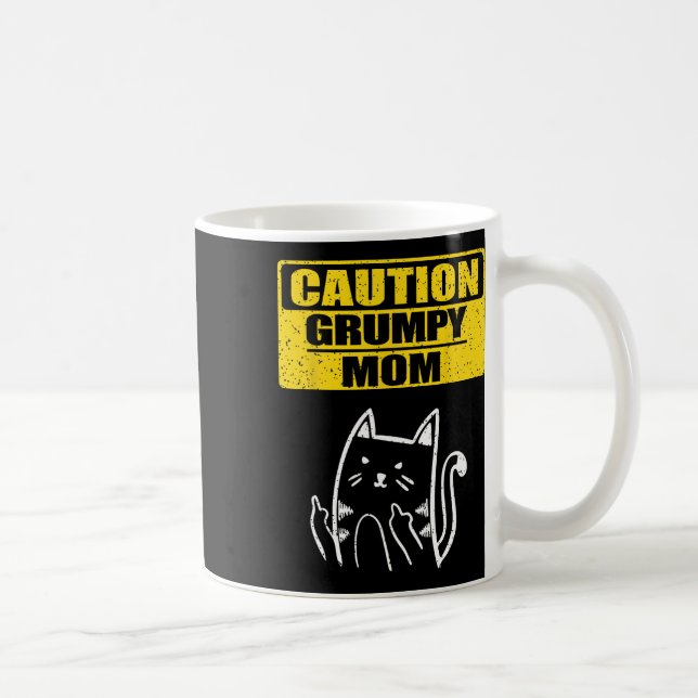 Lustige Warnung Grummelige Mutter Sarkastische Kat Kaffeetasse (Rechts)