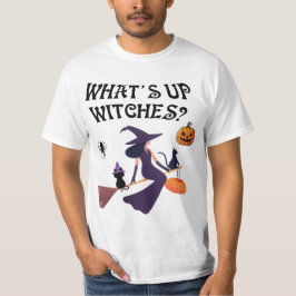 Lustige Was ist los Hexen Halloween Hexe und Katze T-Shirt