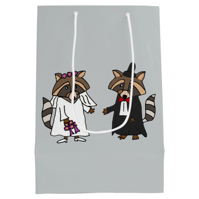 Lustige Waschbär-Braut-und Mittlere Geschenktüte (Rückseite)