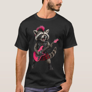 Lustige Waschbär Rock And Roll Musik T-Shirt