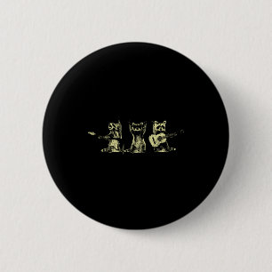 Lustige Waschbären-Musikband E-Gitarre Akustikgita Button