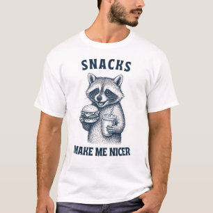 Lustige Waschbären-Snacks Humor Fast Food Tierdesi T-Shirt
