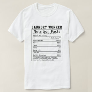 Lustige Wäschearbeiter Ernährungsfakten Kollegen T-Shirt