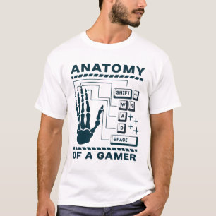 Lustige WASD Anatomie einer Gamer-Skelett-Hand T-Shirt