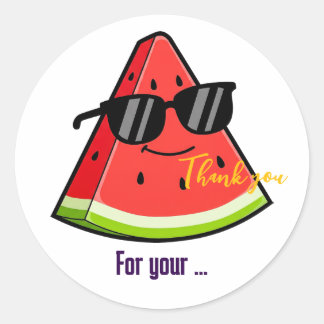 Lustige Wassermelonen-Sonnenbrille Danke Runder Aufkleber
