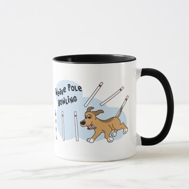 Lustige Webart-Pole-HundeAgility-Tasse Tasse (Rechts)