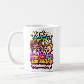 Lustige Wecker-Schlummer-Zitat Kaffeetasse