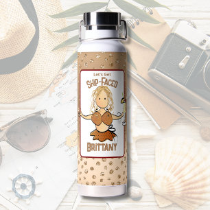 Lustige weibliche Cartoon-Bikini-Sparkling-Glitzer Trinkflasche