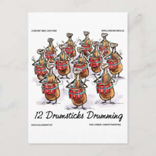 Lustige Weihnachten 12 Trommelschlägel trommelnde 