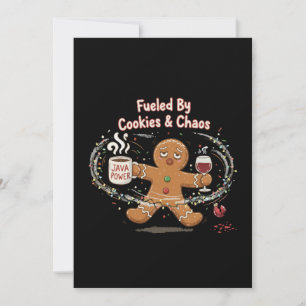 Lustige Weihnachten Angetrieben von Keksen und c Dankeskarte