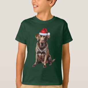Lustige Weihnachten für Kinder mit Chocolate Labra T-Shirt
