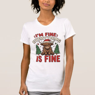 Lustige Weihnachten Highland-Kuh Mir geht's gut Al T-Shirt