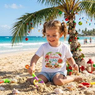 Lustige Weihnachten im Juli Strandferien Baby T-shirt