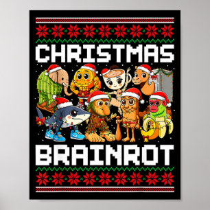 Lustige Weihnachten Italienische Gehirnerweichung Poster