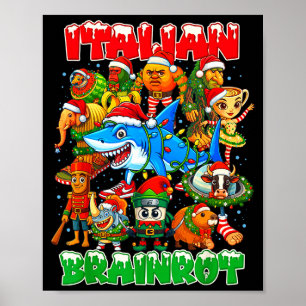 Lustige Weihnachten Italienische Gehirnerweichung Poster