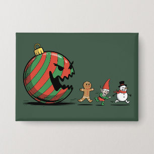 Lustige Weihnachten Lebkuchen Santa Feiertagsfeier Button