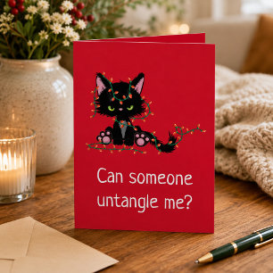 Lustige Weihnachten mürrische Katze Karte