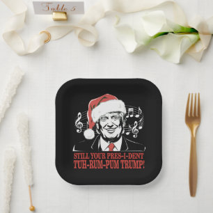 Lustige Weihnachten Präsident Trump Pyjama hässlic Pappteller