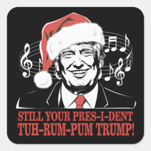 Lustige Weihnachten Präsident Trump Pyjama hässlic Quadratischer Aufkleber