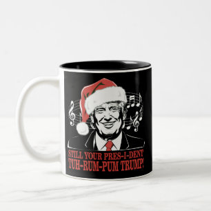 Lustige Weihnachten Präsident Trump Pyjama hässlic Zweifarbige Tasse
