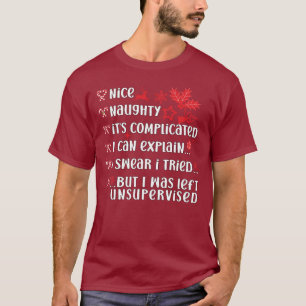 Lustige Weihnachten Schöne Böse Liste Lustiger Wei T-Shirt