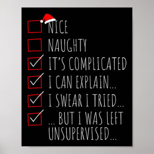 Lustige Weihnachten Schöne Unartige Liste Ich Kann Poster