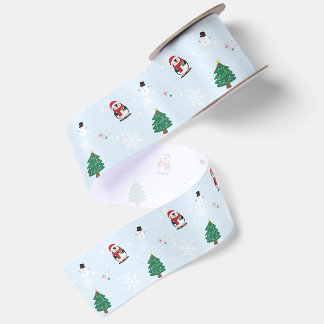 Lustige Weihnachten Wasserfarbe Pinguin xmas Party Satinband