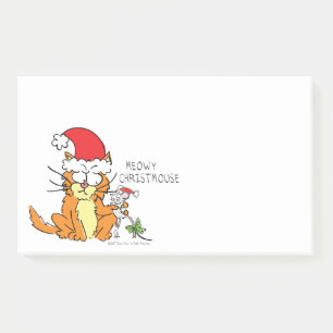 Lustige Weihnachts-Cat Cartoon Süße Maus Post-it Klebezettel