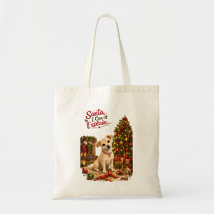 Lustige Weihnachts-Hund-Illustration Tragetasche