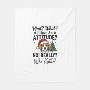 Lustige Weihnachts-Hunde-Einstellung Vintage-Gravu Fleecedecke