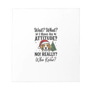 Lustige Weihnachts-Hunde-Einstellung Vintage-Gravu Notizblock