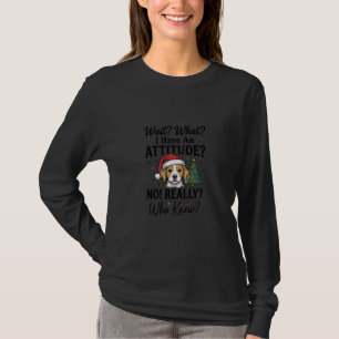 Lustige Weihnachts-Hunde-Einstellung Vintage-Gravu T-Shirt