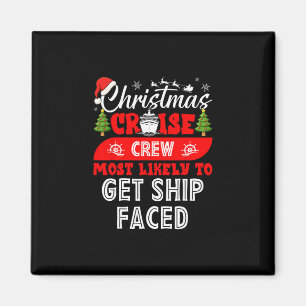 Lustige Weihnachts-Kreuzfahrt-Crew, die am wahrsch Magnet