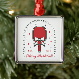 Lustige Weihnachts-Pickleball-Zitate Party-Ästheti Ornament Aus Metall