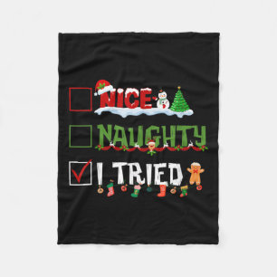 Lustige Weihnachts-Pyjama-Lichter Nett Unartig Ich Fleecedecke