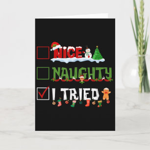 Lustige Weihnachts-Pyjama-Lichter Nett Unartig Ich Karte