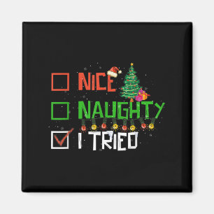 Lustige Weihnachts-Pyjama-Lichter Nett Unartig Ich Magnet