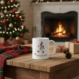 Lustige Weihnachts-Rentier-Kaffeetasse in Cartoon- Jumbo-Tasse