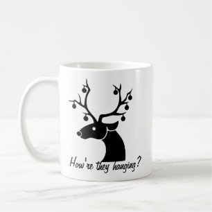 Lustige Weihnachts-Rentier-Ornamente Silhouette Kaffeetasse