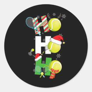 Lustige Weihnachts-Tennis-Pyjamas Spieler passende Runder Aufkleber