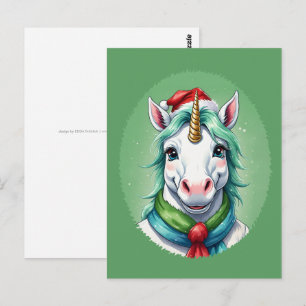 Lustige Weihnachts-Tierfavoriten - Einhorn 1 Postkarte