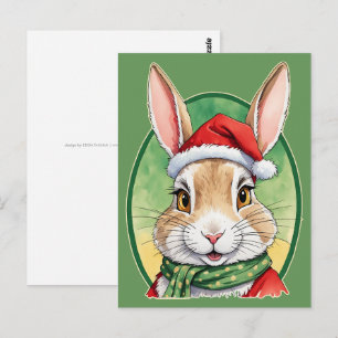 Lustige Weihnachts-Tierfavoriten - Kaninchen 5 Postkarte