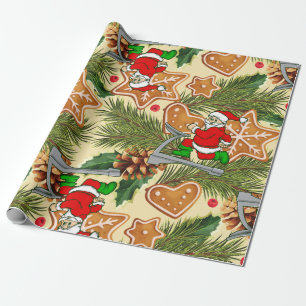 lustige Weihnachts-Treadmill-Santa-Kekse  Geschenkpapier