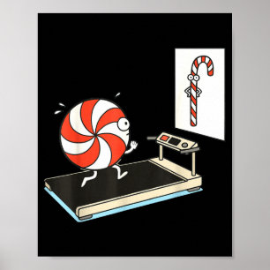 Lustige Weihnachts-Zuckerrohr-Pfefferminz-Süßigkei Poster