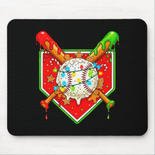 Lustige Weihnachtsbaseball-Eis-Drip Herren Damen Mousepad