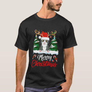 Lustige Weihnachtsbaum-Lichter Rentier Santa Hut K T-Shirt