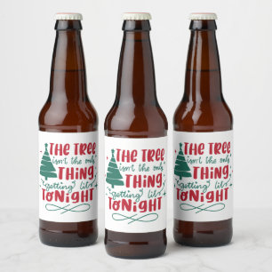 lustige Weihnachtsbaumkunst Bierflaschenetikett