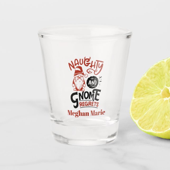 lustige Weihnachtsbaumkunst Schnapsglas (Vorderseite)